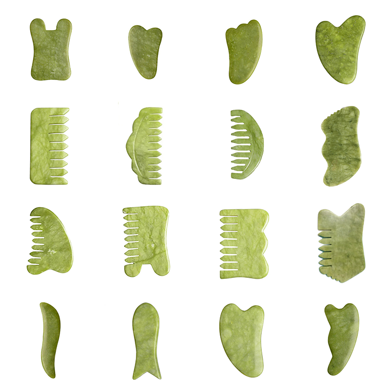 Jade Gua Sha Tool - Natural verde xiuyu gua sha placa