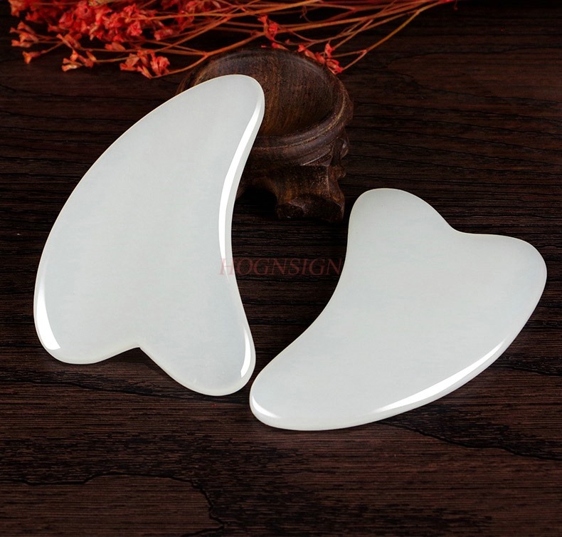 Jade Gua Sha Tool - Placa de barbear facial jade natural,