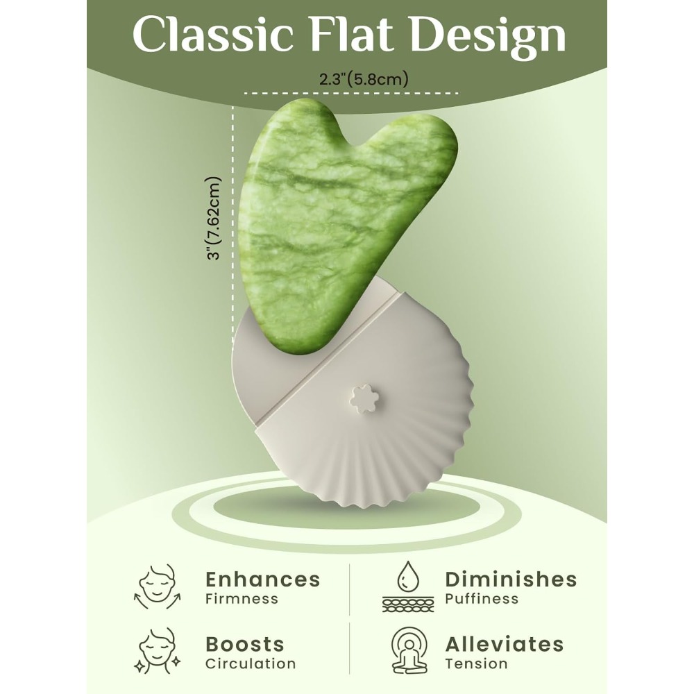 Jade Gua Sha Tool - Ferramenta Facial Gua Sha de Jade