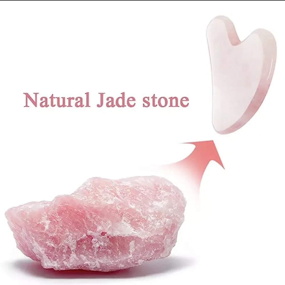 Jade Gua Sha Tool - Gua Sha de Quartzo Rosa para