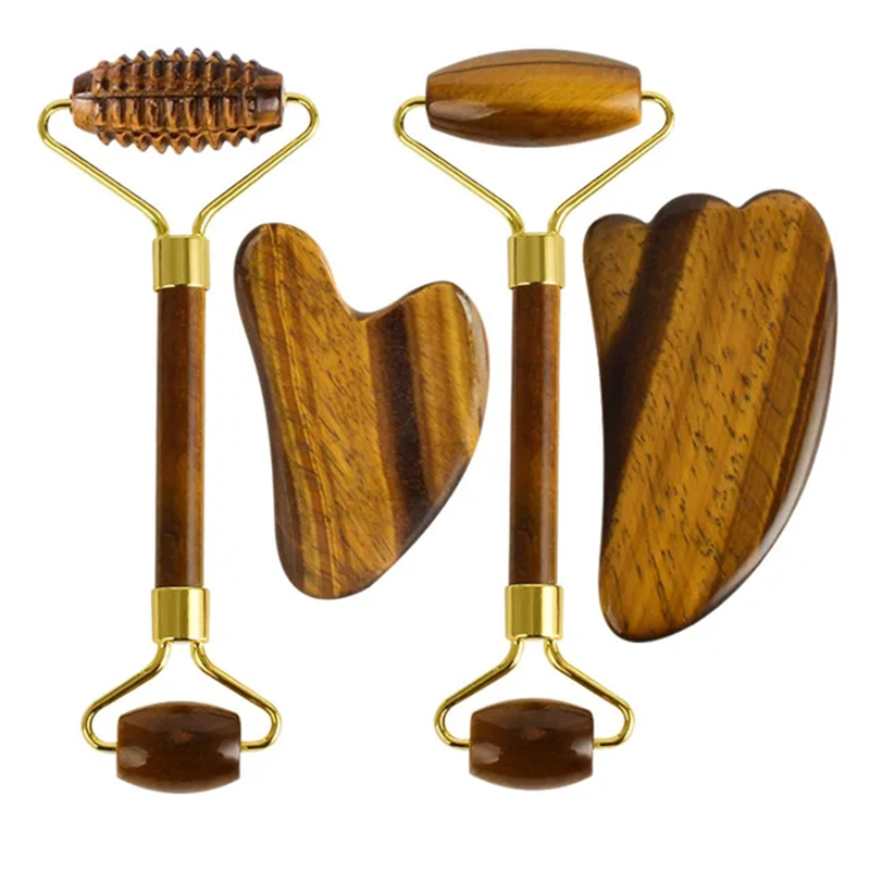 Jade Gua Sha Tool - Rolo de jade olho de tigre