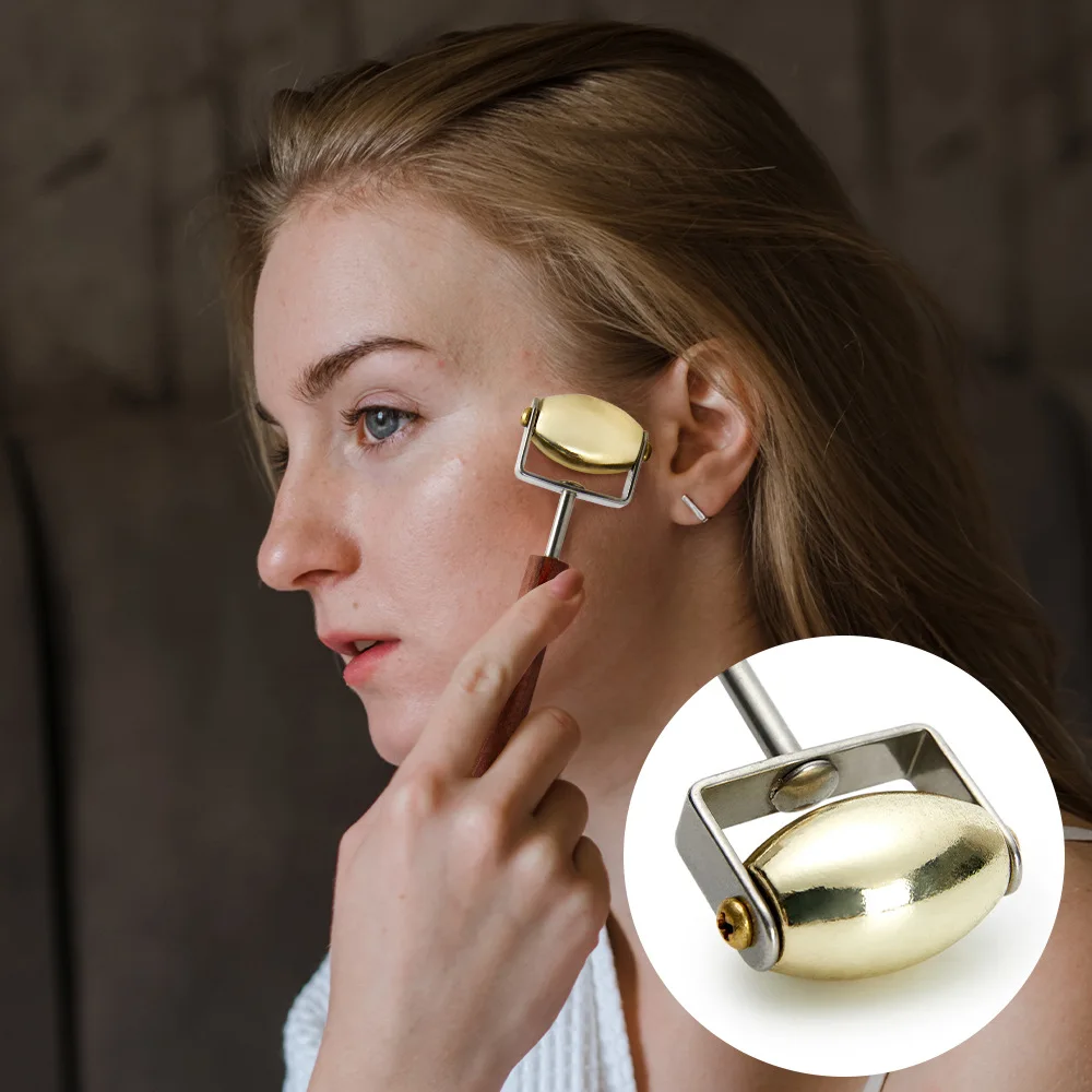 Jade Gua Sha Tool - Rolo de Jade de Aço Inoxidável