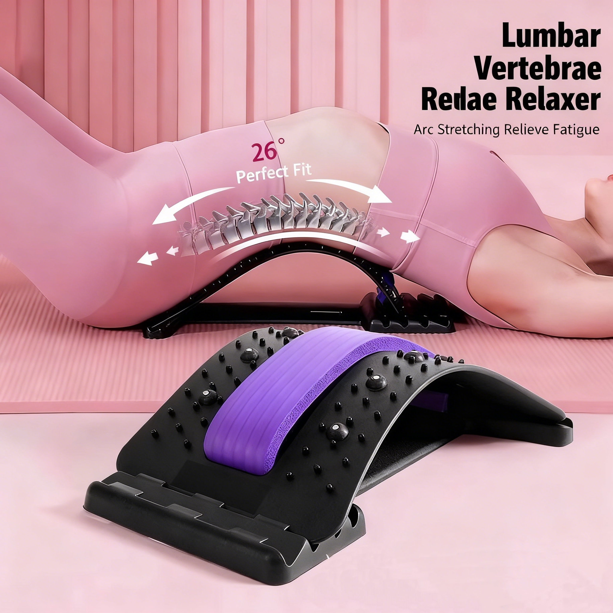 Back Stretcher Lumbar - Massageador Lombar e Relaxante Vertebral: Esticador