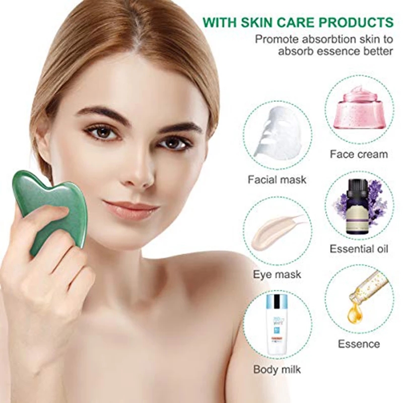 Raspador Natural Jade Guache,  - Jade Gua Sha Tool avaliação e preço