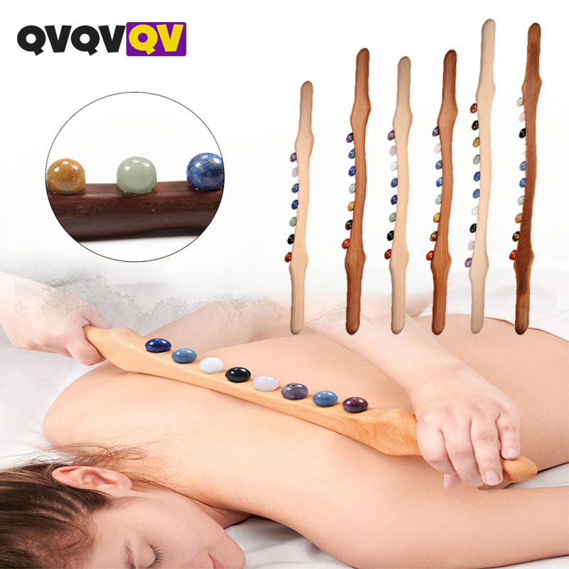 Bastão de massagem de madeira  - Jade Gua Sha Tool avaliação e preço