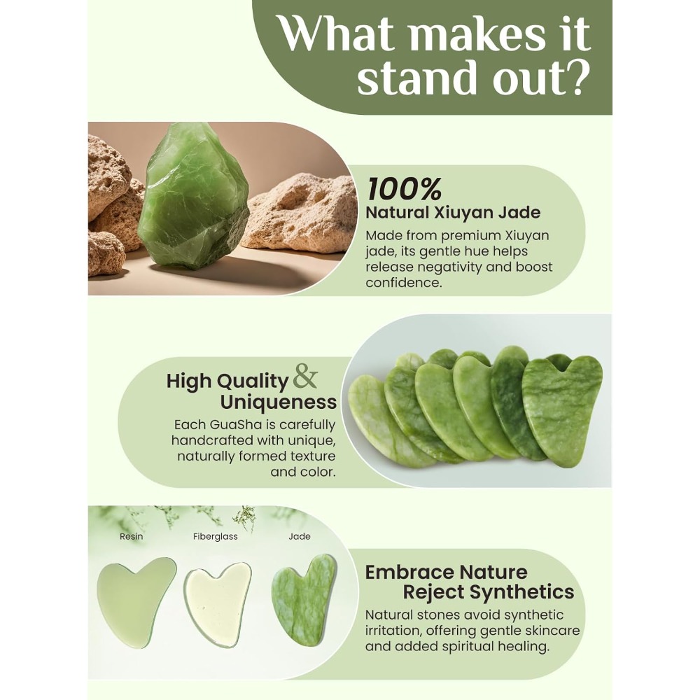 Ferramenta Facial Gua Sha de J - Jade Gua Sha Tool avaliação e preço
