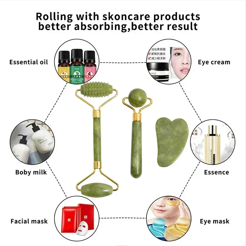Rolo de Jade Natural para o Ro - Jade Gua Sha Tool avaliação e preço